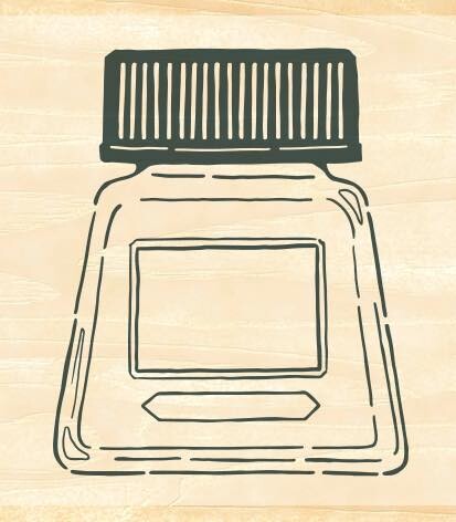 Beverly Ink Lover Rubber Stamp - Ink and Fountain Pen Designs