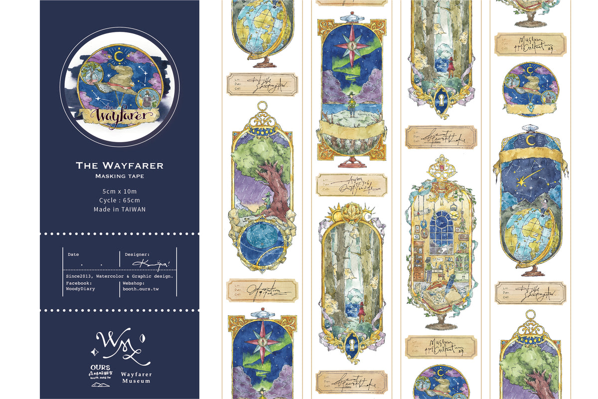 Ours Studio - Wayfarer Washi Tape 旅者足跡