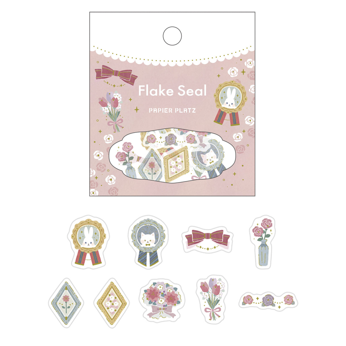 Papia Flake Sticker pink rabbits