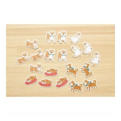 Furukawashiko Flake Stickers - Shiba Inu or Pochitto Cat
