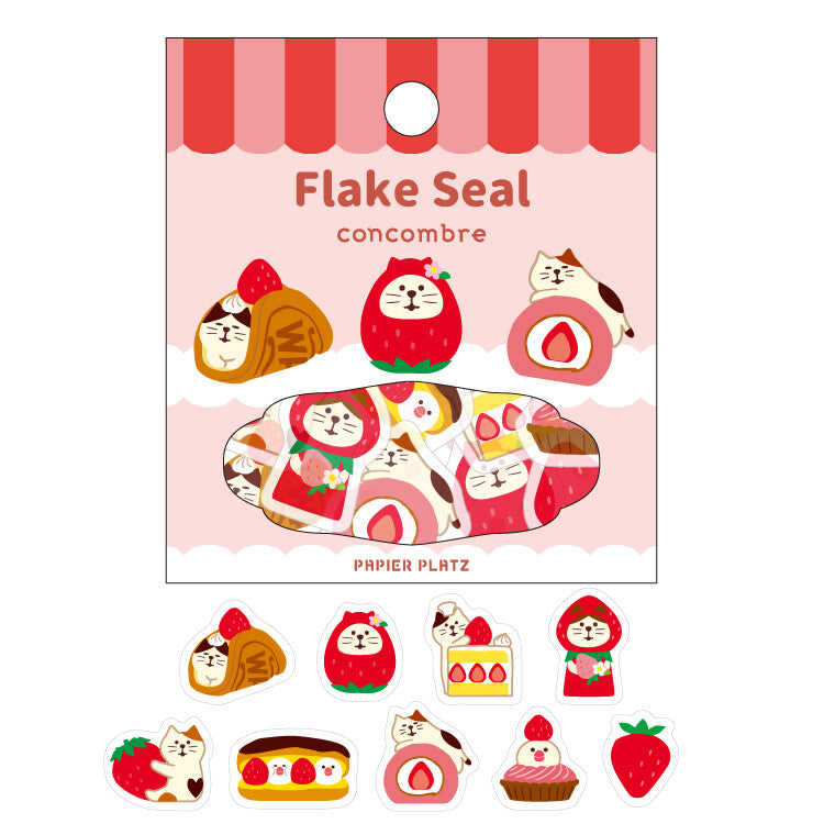 Concomble Flake Sticker - Sushi/Lemon/Strawberry