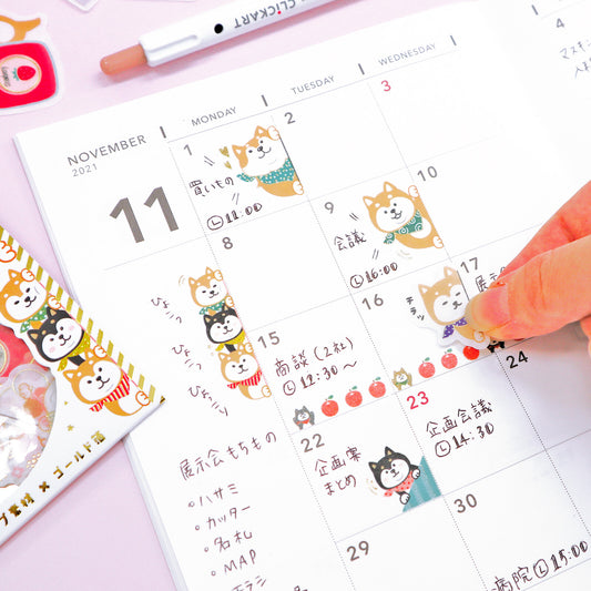 World Craft Hyokkori dog flake sticker