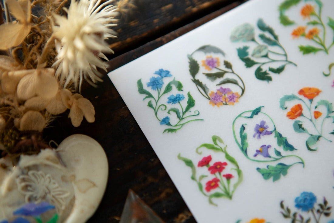 Ours Studio The Wayfarer's Journal Transfer Sticker 花草帳