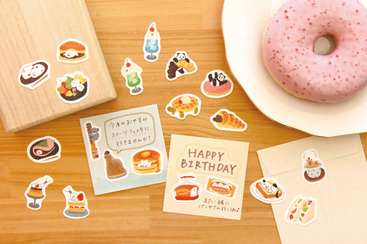 Furukawashiko Sweets and Animals Workshop Flake Stickers-Panda