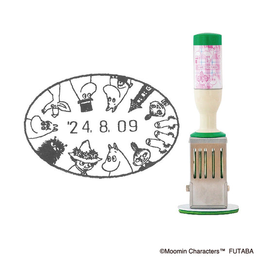 Moomin Date Stamp - "Moomin Valley Friends" Oval Shape