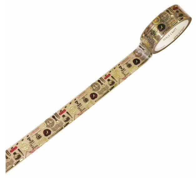 Fountain Pen and Stationery motif stamps & washi tape