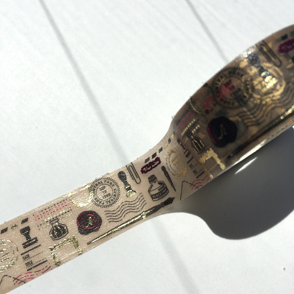 Fountain Pen and Stationery motif stamps & washi tape