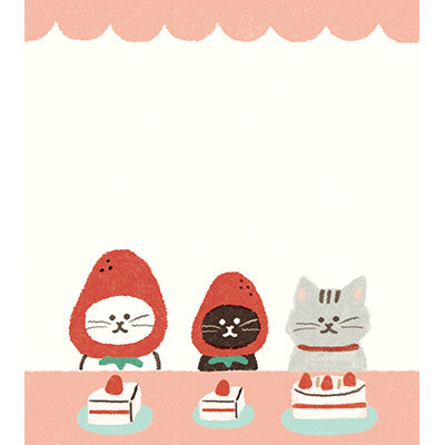 Furukawashiko 4 designs Memo Pad Cat & Flowers
