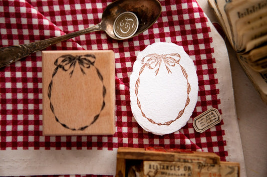 Ours Studio - Ovel Ribbon Frame Rubber Stamp