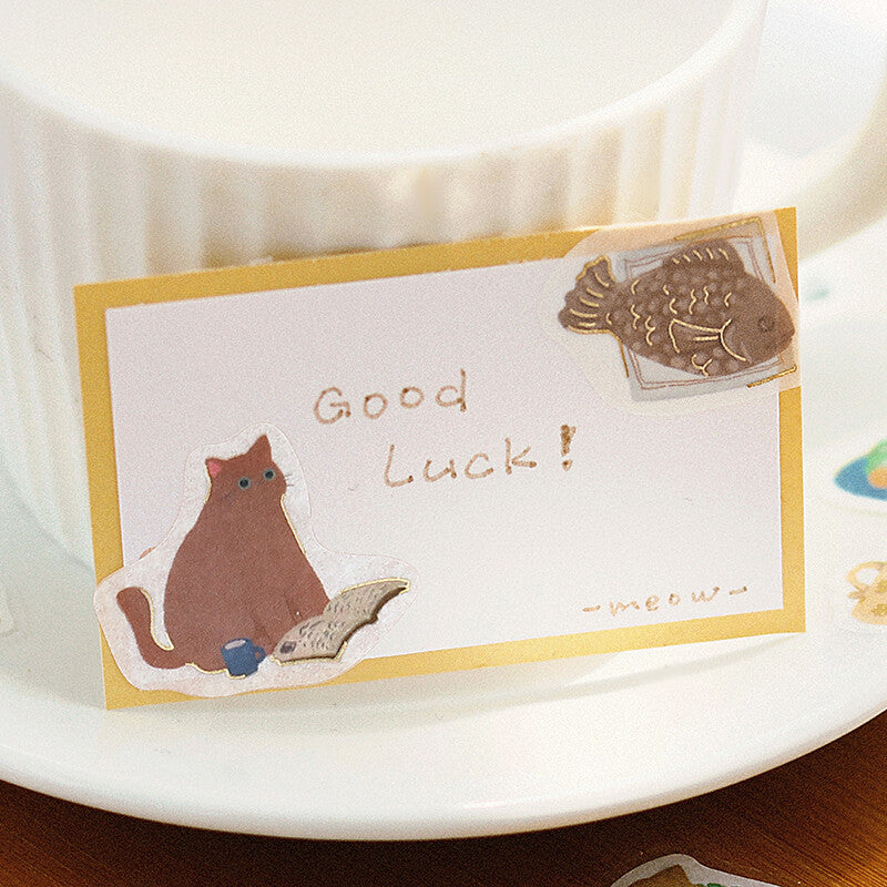 BGM Nyan Cafe Foil-Effect Washi Stickers