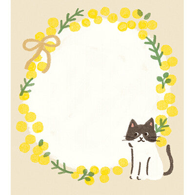 Furukawashiko 4 designs Memo Pad Cat & Flowers