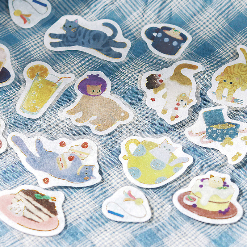 BGM Nyan Cafe Foil-Effect Washi Stickers