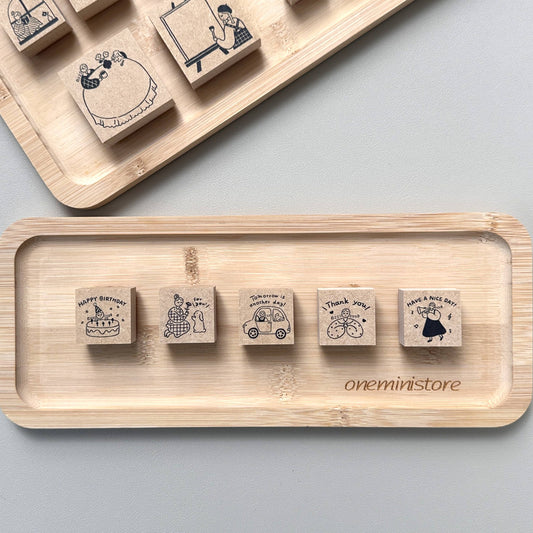 Stamp Marché Wooden Stamp Collection -Message