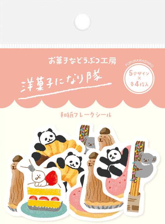 Furukawashiko Sweets and Animals Workshop Flake Stickers-Panda