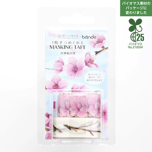 Bande Masking Tape Roll Sticker – Kawazu Cherry Blossom Tree Design