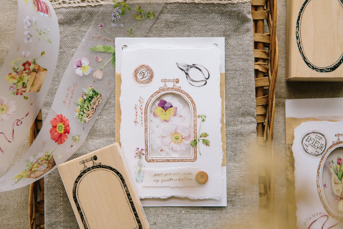 Ours Studio - Window Embroidery Hoop Rubber Stamp