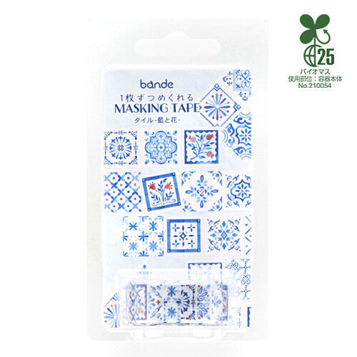 Bande Roll Sticker - Tile Indigo and Flower