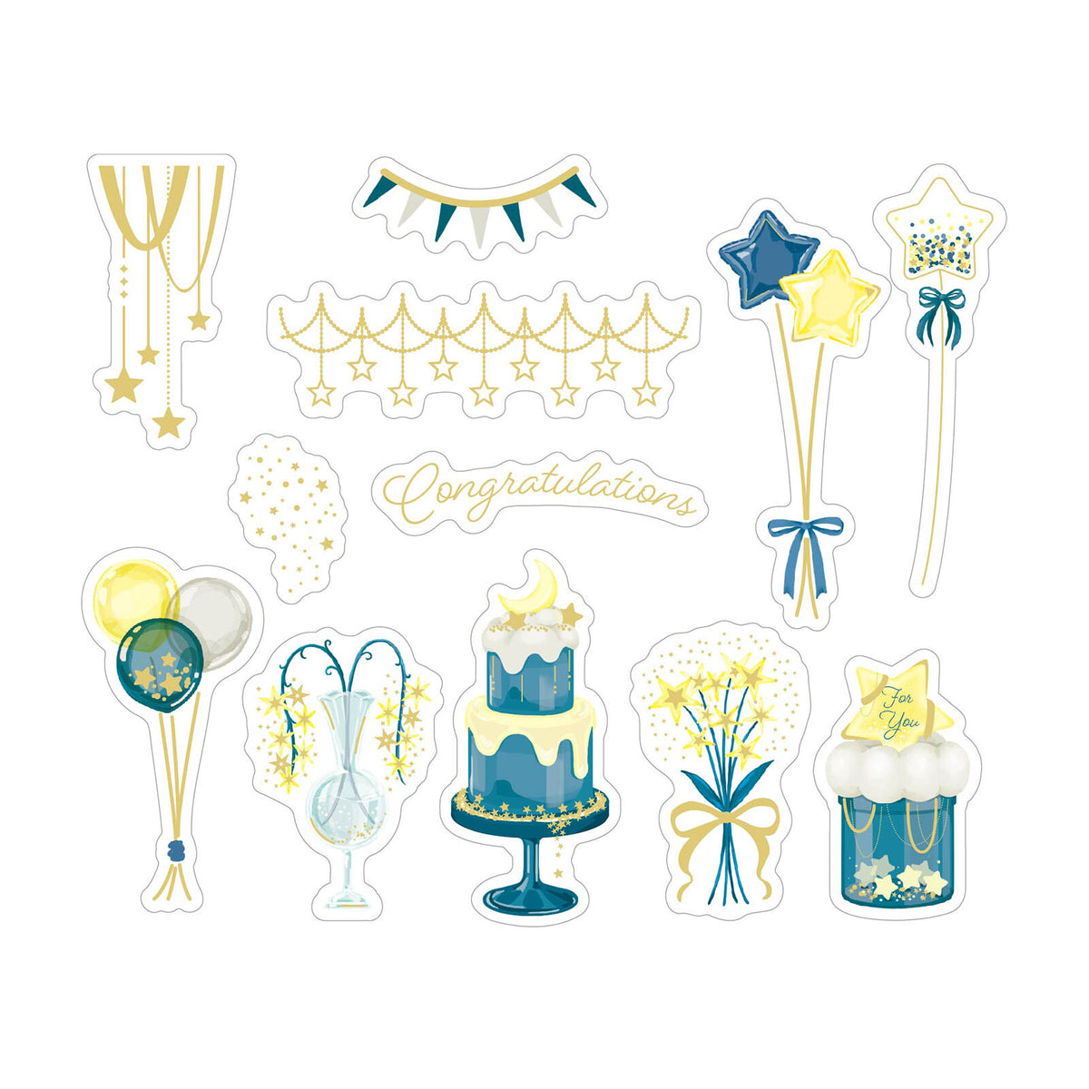 World Craft Glitter Clear Stickers Collection 1