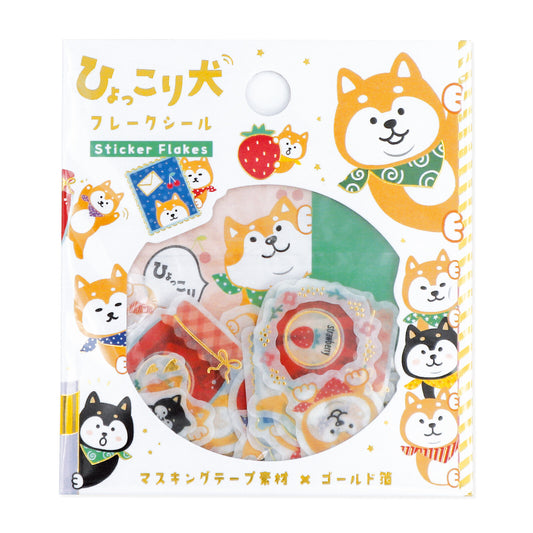 World Craft Hyokkori dog flake sticker