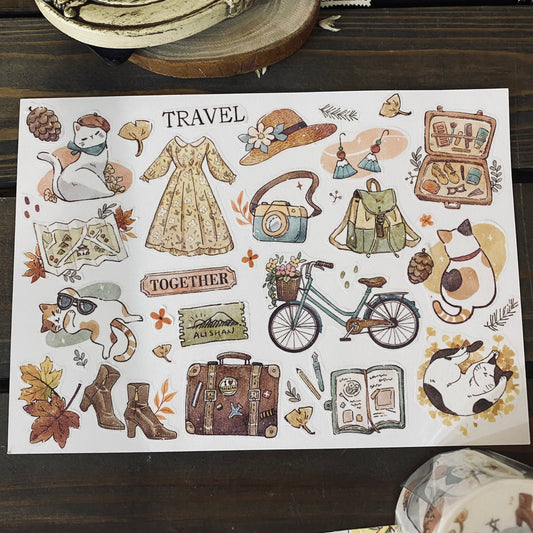 Deer Forest  x KIMU A trip with her cat Washi Tape