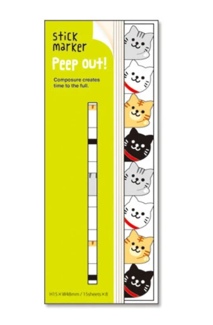 Mind Wave Stick Marker Sticky Notes — Peep Cat