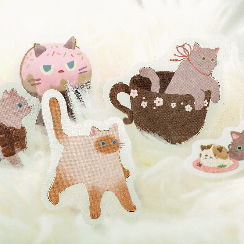 BGM Nyan Cafe Foil-Effect Washi Stickers