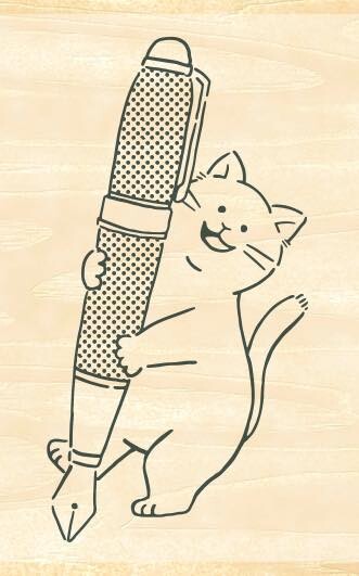 Beverly Ink Lover Rubber Stamp - Ink and Fountain Pen Designs