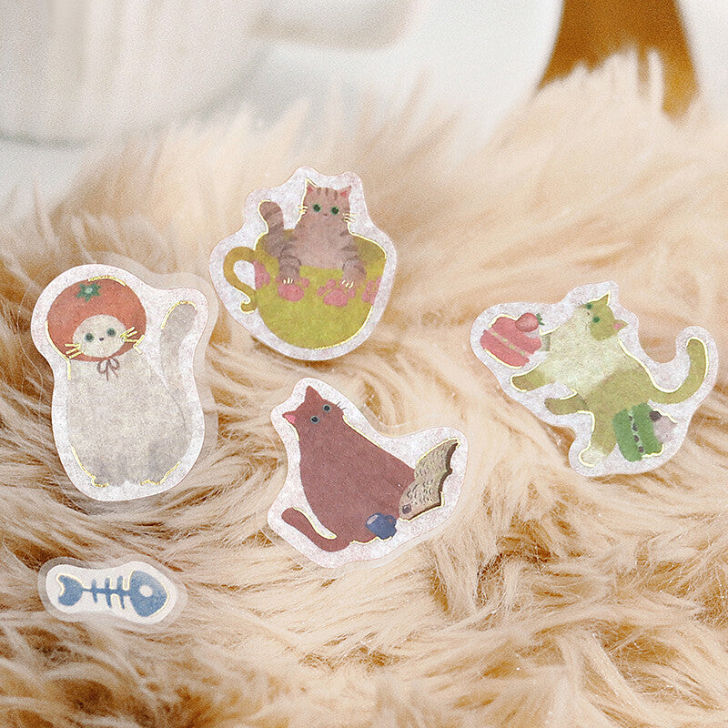 BGM Nyan Cafe Foil-Effect Washi Stickers
