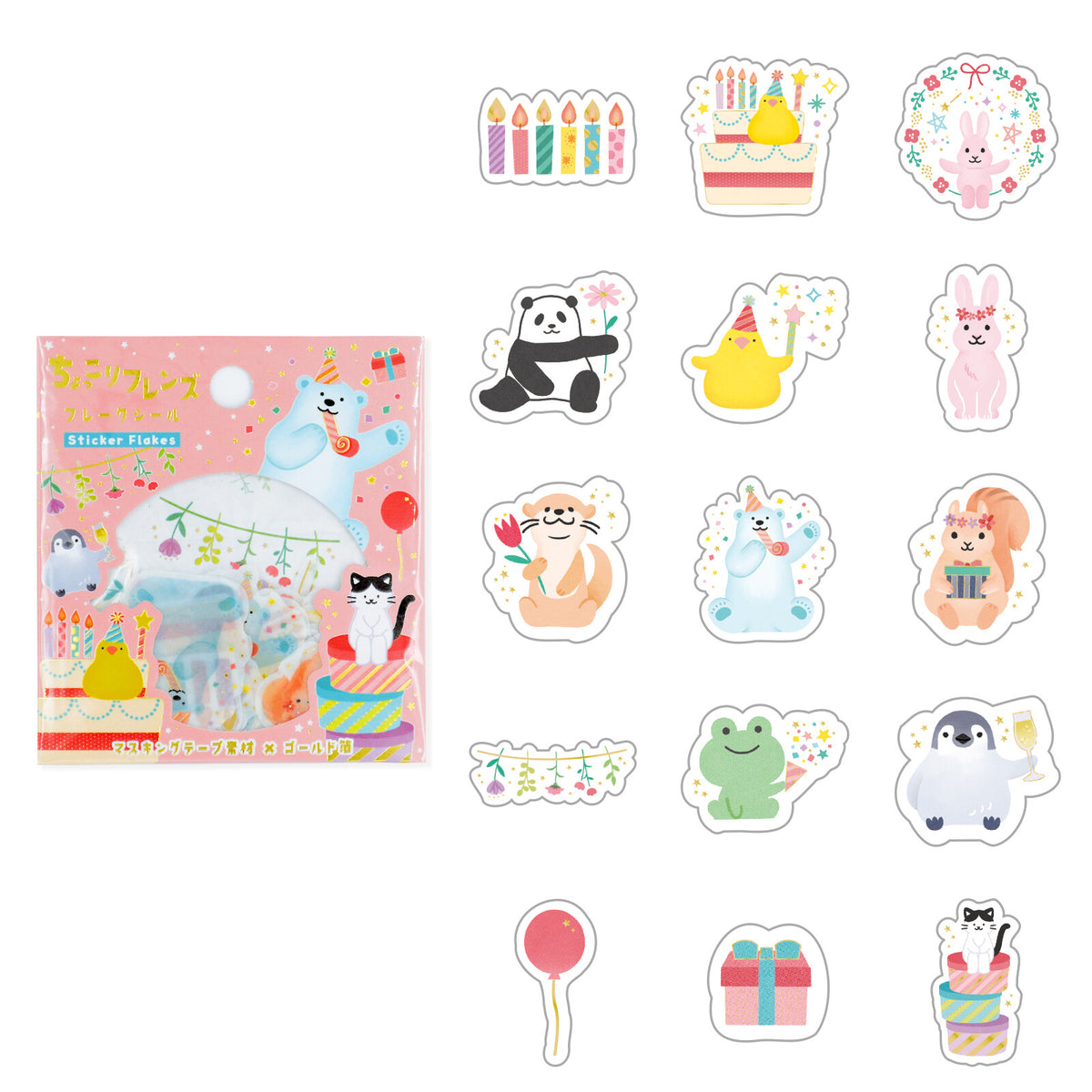 World Craft  Chokkori Friends Flake Sticker