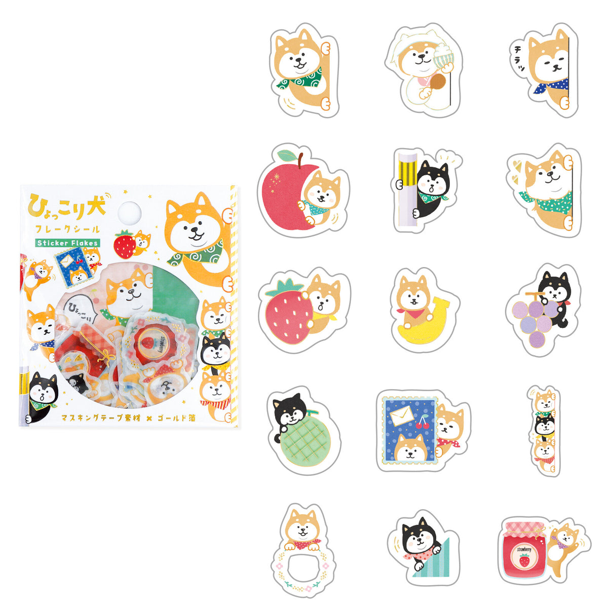 World Craft Hyokkori dog flake sticker