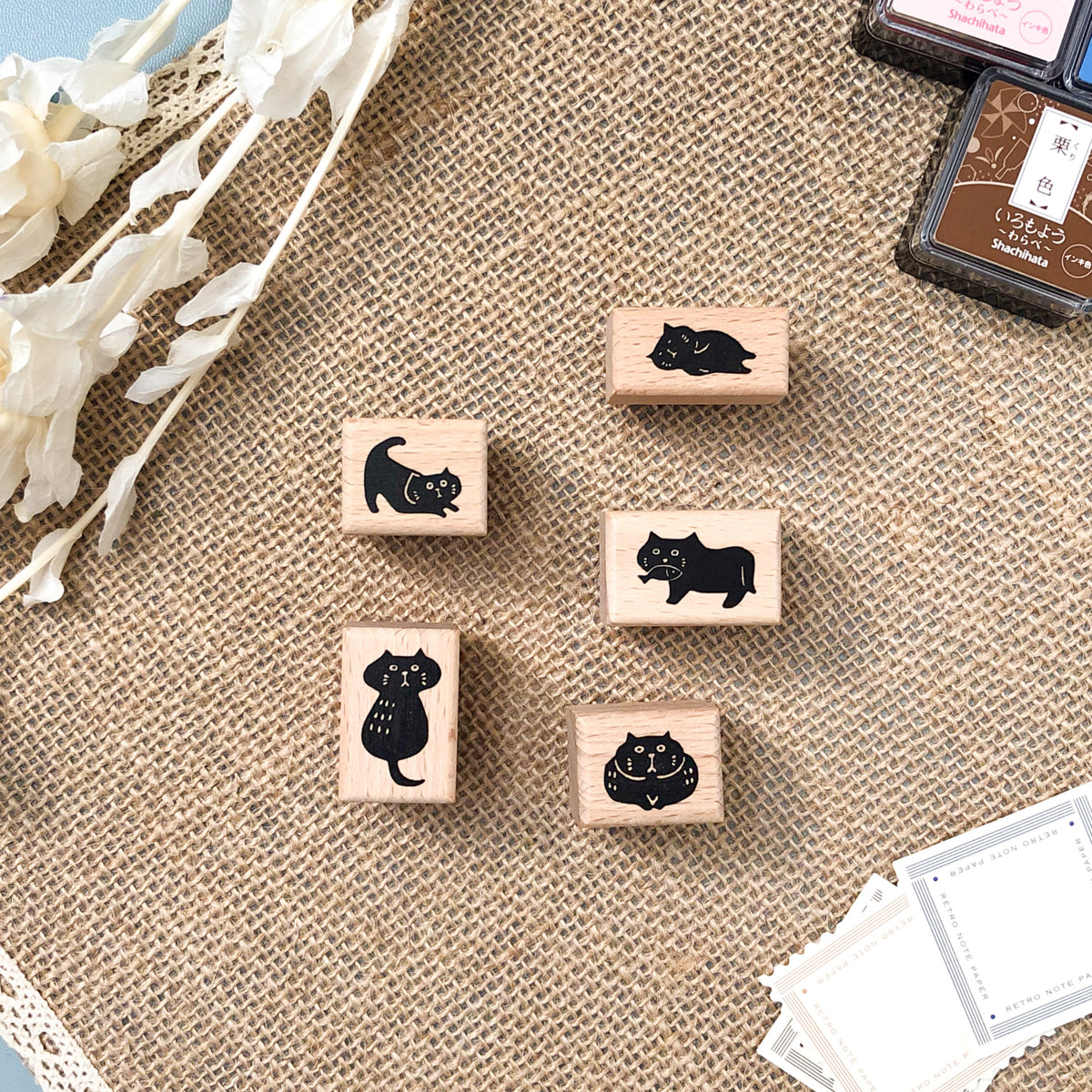 Black Cat Wooden Stamp Collection