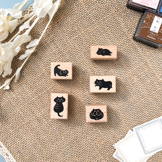 Black Cat Wooden Stamp Collection
