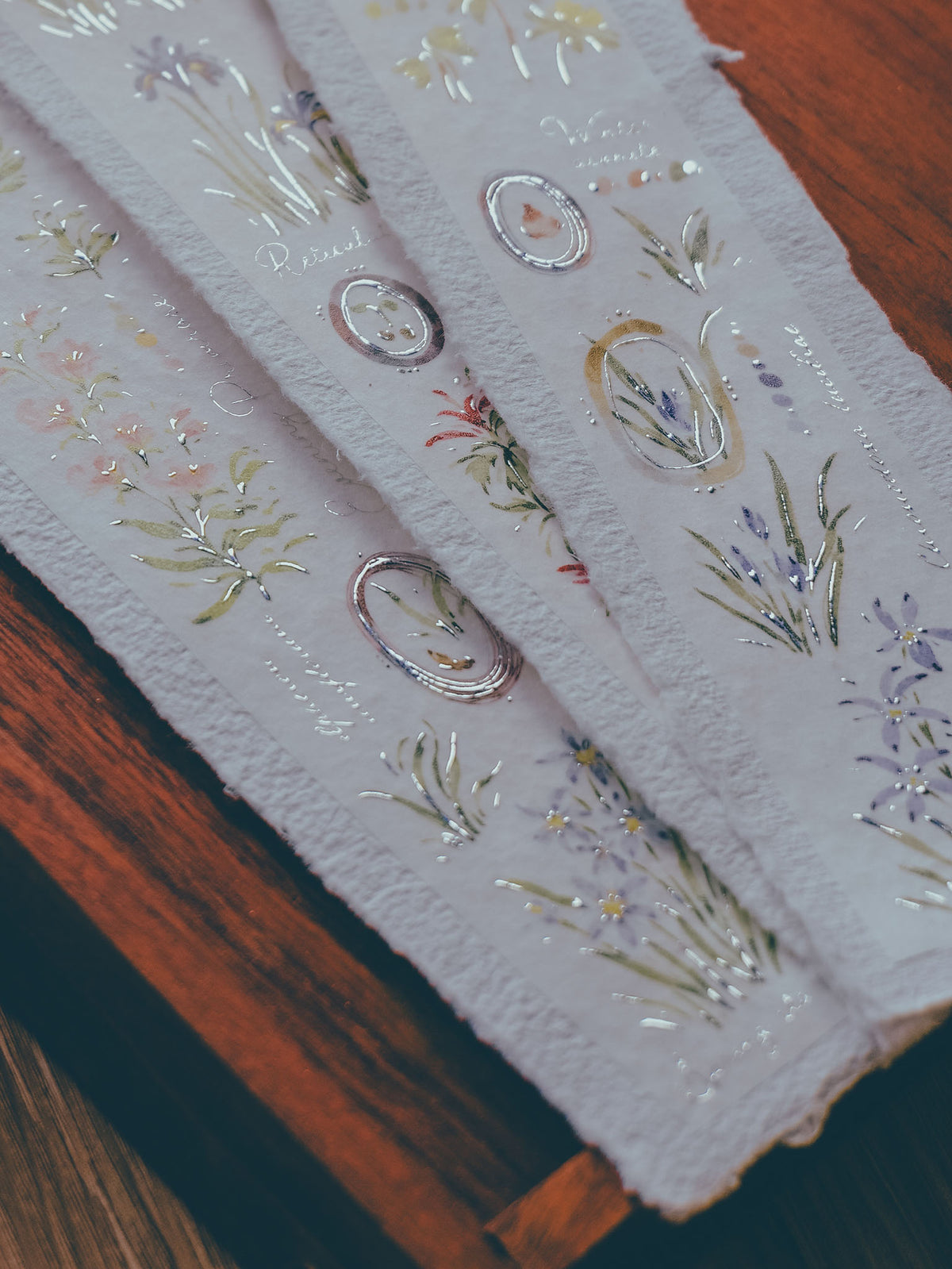Meow Illustration  A Year of Blossom (Winter) Washi Tape with Glitter Foil