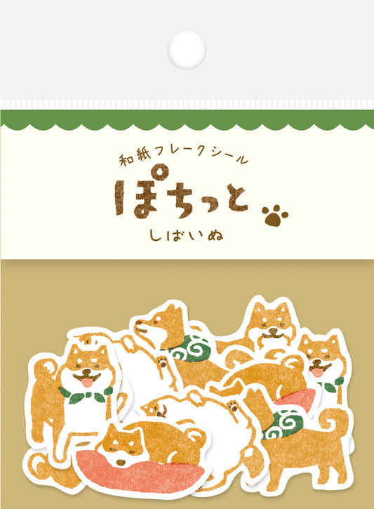 Furukawashiko Flake Stickers - Shiba Inu or Pochitto Cat